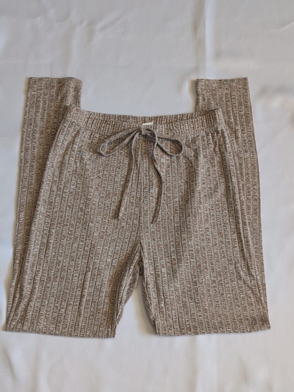 Cozy Ribbed Drawstring Lounge Pants - Taupe